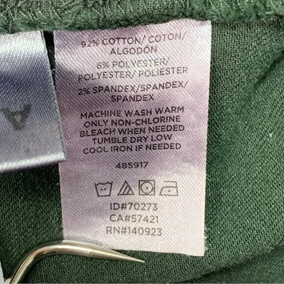 Loft Skinny Jeans Double Frayed Hem 5 Working Pockets Belt Loops Green Size 26 - Picture 14 of 14